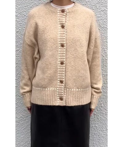SHIPS any:〈手洗い可能〉ステッチ デザイン ルーズ ニット
