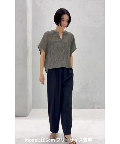 SHIPS for women手洗い可チェック カラミ スキッパー プルオーバー 手洗い可能〉ミニ チェック カラミ スキッパー プルオーバー｜ SHIPS