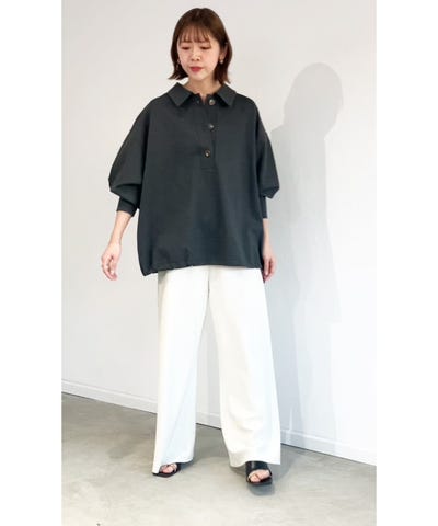 追加予約》〈洗濯機可能〉ライト ポンチ ドロスト ポロ プルオーバー 