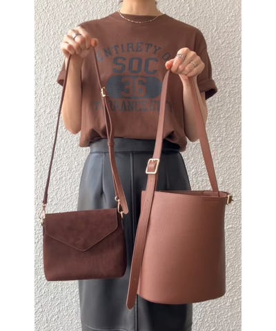 VELETTO: ポシェット付き 3WAY ワンハンドル バケツ ショルダー バッグ