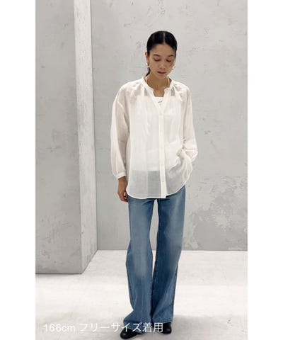 実力派ベーシック】〈手洗い可能〉IMPERIAL LINEN 混 バンドカラー