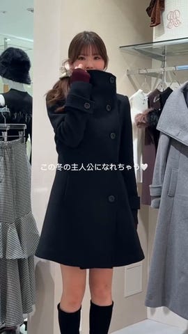 rienda | 25オーバーネックシンデレララインミニコート (コート