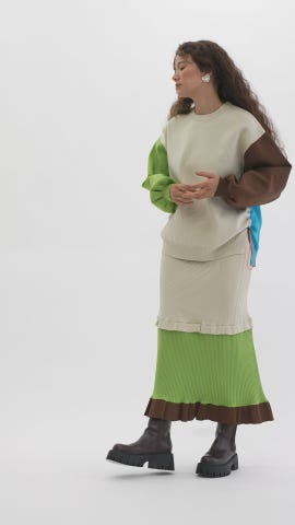 RODEO CROWNS WIDE BOWL | A-LIGHT フリル切替ニットスカート