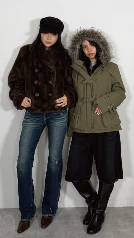 LAGUA GEM | CORDUROY EDGE FAUX FUR ジャケット (コート ) |SHEL'TTER