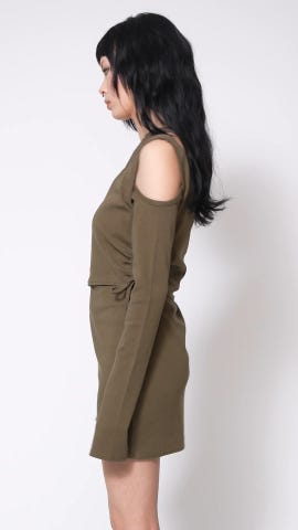 amerge ミニワンピース am.laceup bolero×decollete cut mini onepiece set(M BLACK
