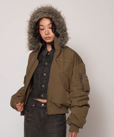 LAGUA GEM BIG POCKET COTTON MA-1 ブラウン LAGUA GEM | BIG POCKET 2WAY MA-1 (コート ) |SHEL'TTER WEBSTORE