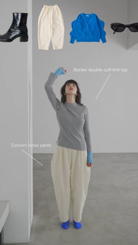 HeRIN.CYE | Boder double cuff knit top (ニット ) |SHEL'TTER WEBSTORE