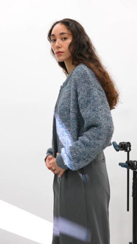 crie conforto | ミックスヤーンカーディガン (カーディガン ) |SHEL