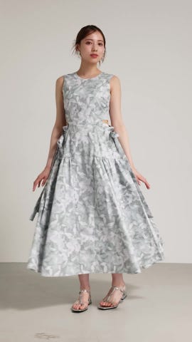 rienda | サイドリボンドロンストフレアワンピース (ワンピース(ミニ