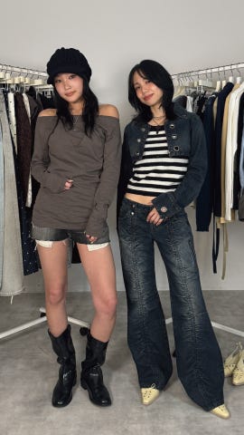 LAGUA GEM | FRONT GATHER デニム (ストレート ) |SHEL'TTER WEBSTORE