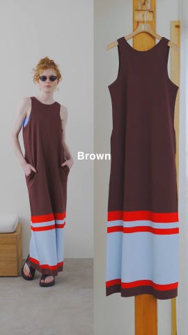 HeRIN.CYE | Border hem one piece (ワンピース(ミニ