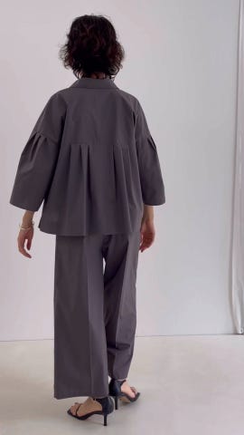 セットアップ対応》クロップドワイドパンツ（5-0035-5-09-007