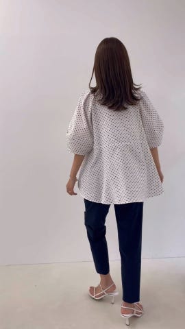 WEB限定 SPECIAL SALE！］【WEB限定】サッカードット5分袖タック 