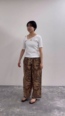 WEB限定 TIME SALE！］ウォッシャブルアシンメトリー2WAYリブTシャツ
