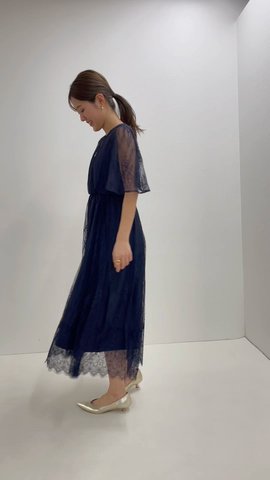 OUTLET限定 TIME SALE！］総レースフレアスリーブワンピース（4