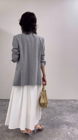 ウォッシャブルタフタタックフレアロングスカート（6-0030-1-06-001