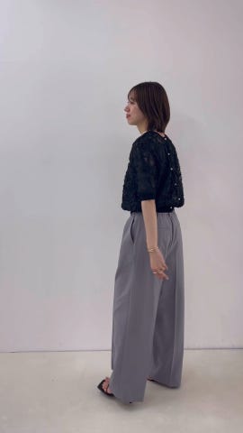 手洗い可能》【BECシリーズ】カットモチーフチュール生地2WAYCネック