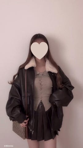 ファーティペット付きレザーブルゾン[fo1988] | レディース