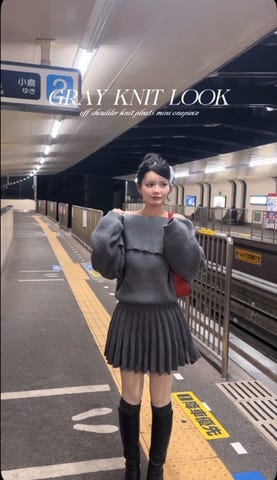 ワンショルダーニットプリーツミニワンピース[tw1180] | レディース