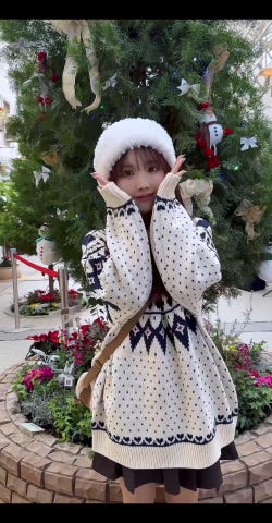 求心ハート柄ジャガードニットトップス[fo2034] | レディース