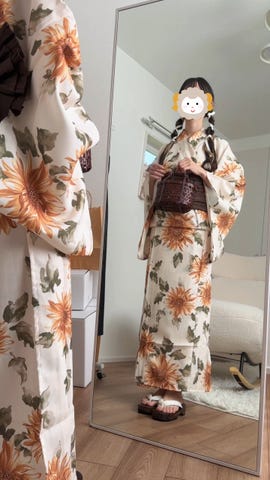【新品】GRL 水彩ひまわり浴衣セット gi1510 水彩ひまわり浴衣セット[gi1510] | レディースファッション通販