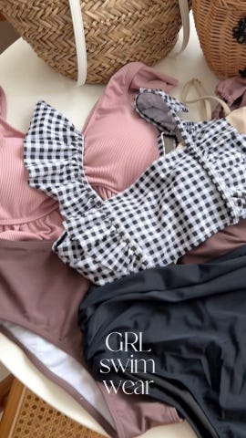 ギンガムチェック柄フリルビキニ水着[se410] | レディースファッション