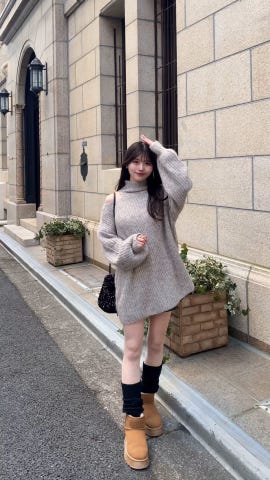 サムホール付きショルダーオープンニットトップス[mb1570