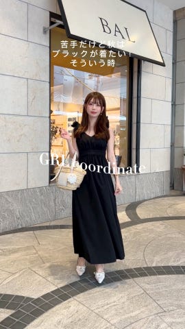 Vネックノットストラップフレアジャンパースカート[gc207