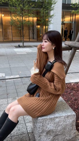 ハーフジップリブニットワンピース[dr638] | レディースファッション