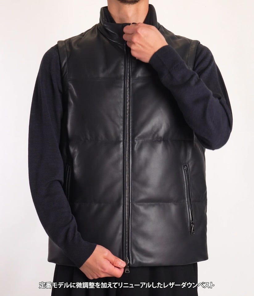 別注 ISE VEST | EMMETI(エンメティ) / アウター ダウンベスト レザー