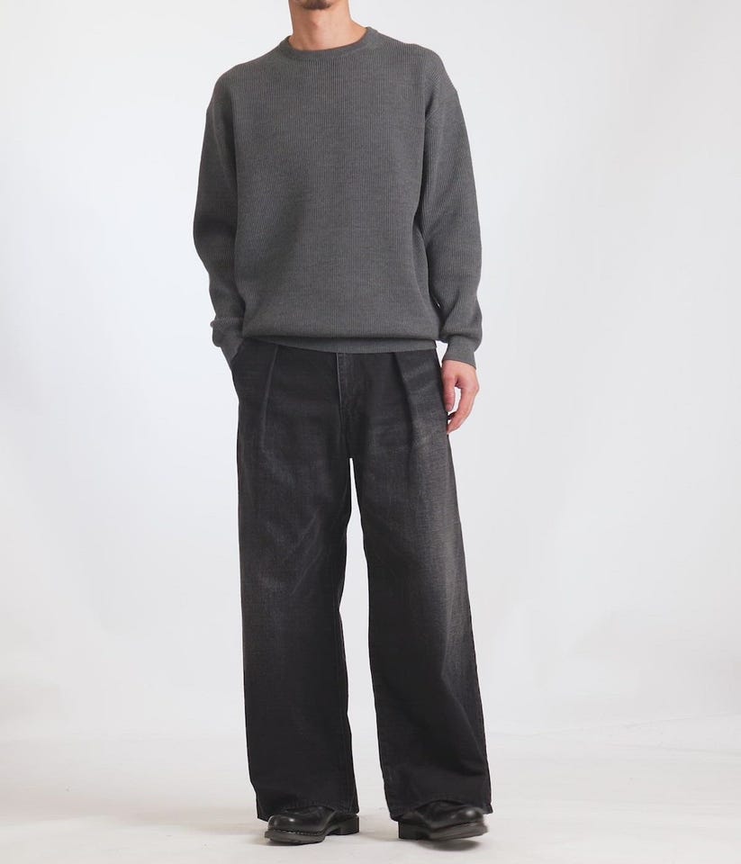 パンツ Graphpaper SelvageDenimWideStraightPants Graphpaper Selvage Denim Five Pocket Wide Straight Pants - RIGID