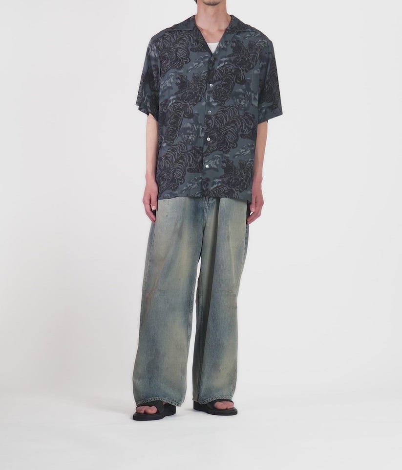 別注 RAYON SHORT SLEEVE ALOHA SHIRT ONE HUNDRED TIGERS | NIPOALOHA