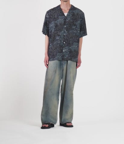 別注 RAYON SHORT SLEEVE ALOHA SHIRT ONE HUNDRED TIGERS | NIPOALOHA