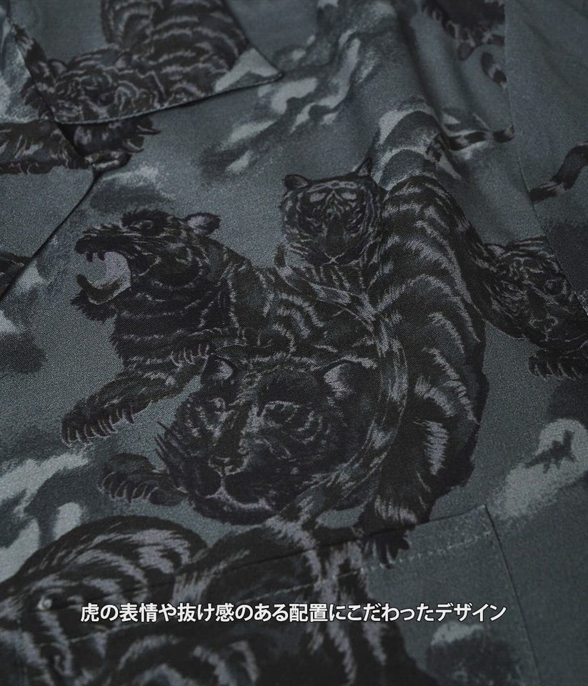 別注 RAYON SHORT SLEEVE ALOHA SHIRT ONE HUNDRED TIGERS | NIPOALOHA