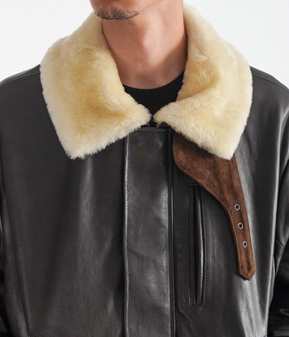 MOUTON COLLAR CALF ZIP JACKET | ssstein(シュタイン) / アウター