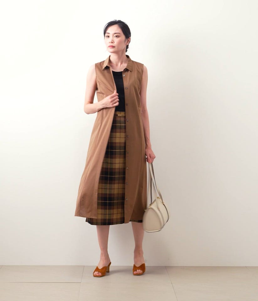 L】【接触冷感】ハイツイストツイル ノースリーブシャツ