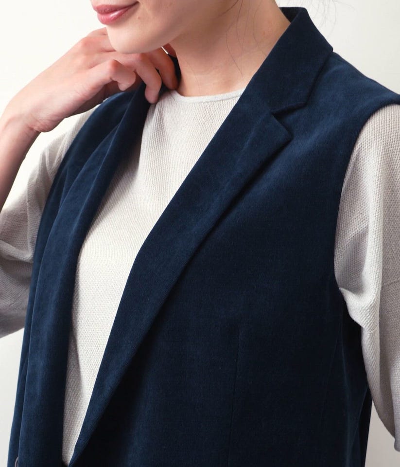 ウォッシャブル】ライトコール ダブルブレストジレ(51196212-2025