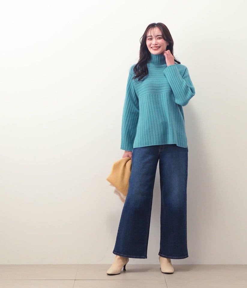 ウールカシミヤ リブハイネックニットプルオーバー(51716571-2025