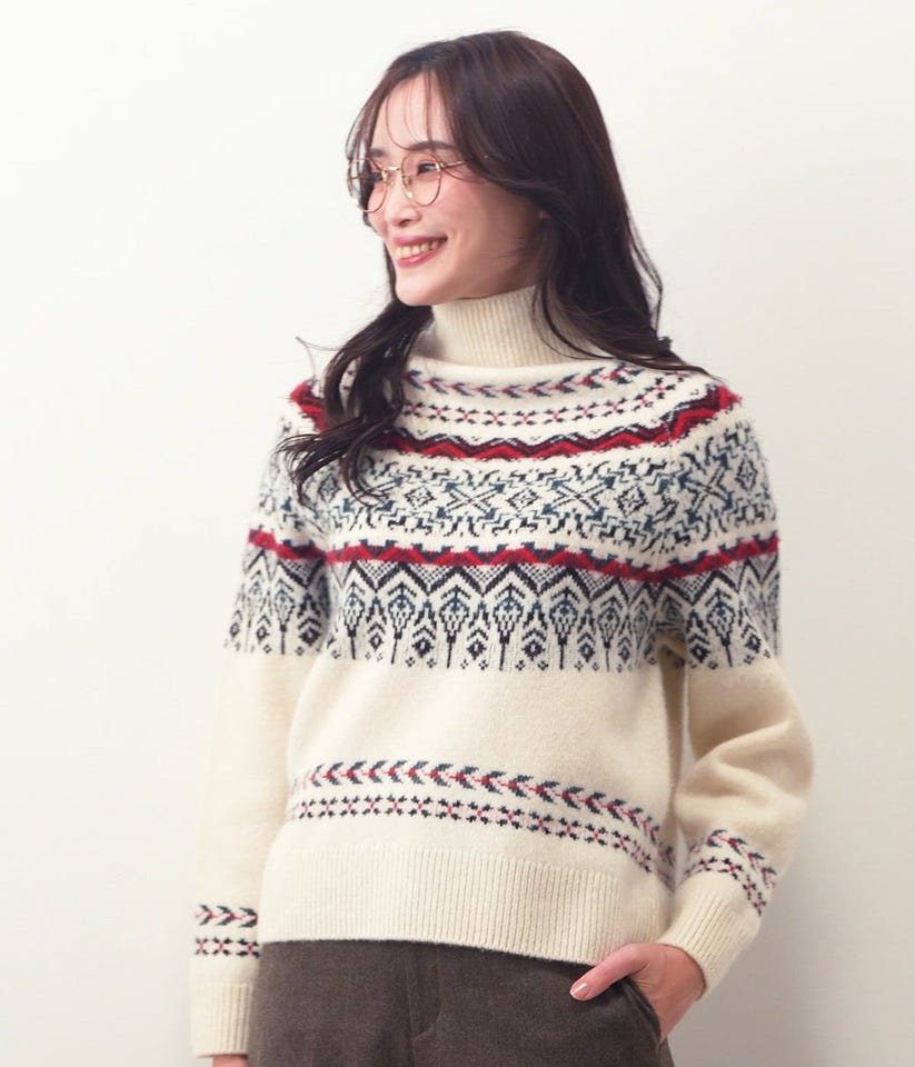 フェアアイル ハイネックニットプルオーバー(51716650-2025