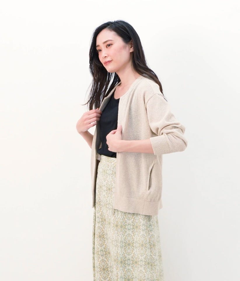 福ちゃん　グレージュM ミモザプリント タックフレアスカート(51265221-2025)｜ファッション