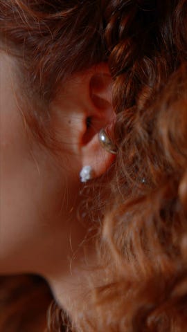 CZ・SKULLピアス（ピンク）｜シングルピアス｜LAMBDA(ラムダ