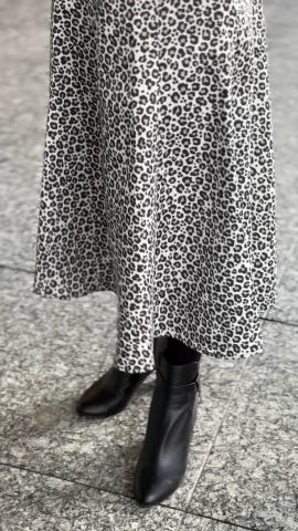 レオパード柄 セミフレア スカート HUIT 全2色｜hit641-0326【1