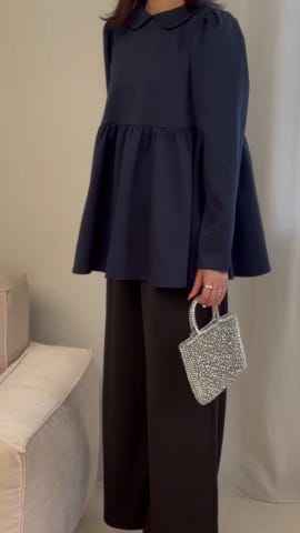 ジャスグリッティー ピンタックペプラムブラウス 2025SS M 現行 ジャスグリッティー ピンタックペプラムブラウス 2025SS M 現行